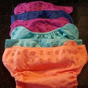5 flip cloth diaper covers with snaps